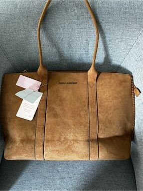 Meadow Tote in Cognac Suede - Poppy and Peonies